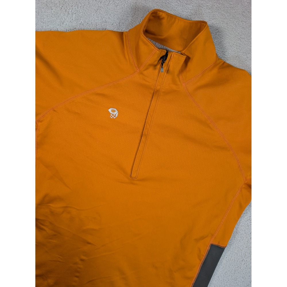 Mountain Hardwear Mens Windstopper Soft Shell Quarter Zip Pullover Orange Large